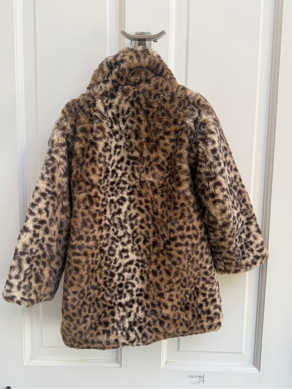 NWOT Kensie Girl 4 Leopard Print Faux Fur Warm Puffer Pea Coat - Brown - Picture 6 of 6